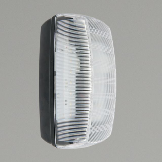 Monda 10w 4000K LED Bulkhead Blk with Clear Diffuser