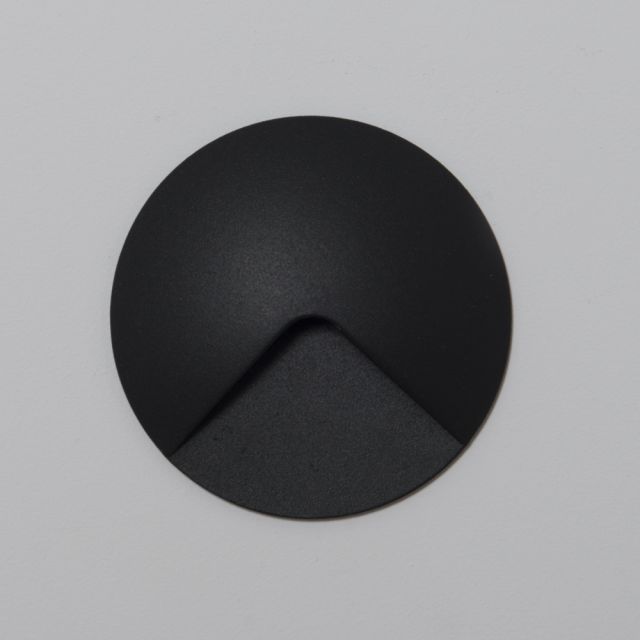 Mini Carpio 2w Cool White LED Round Recessed Wall Light Blac