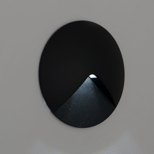 Mini Carpio 2w Cool White LED Round Recessed Wall Light Blac