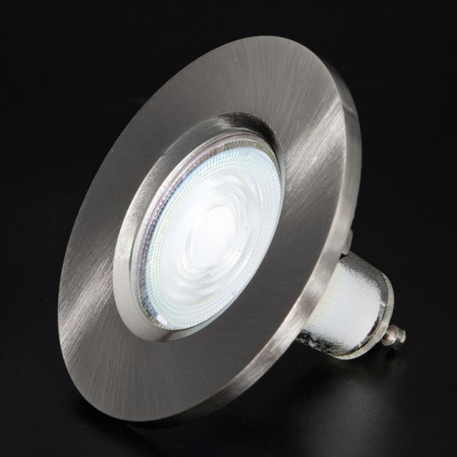 Firebreak Qr GU10 IP20 Satin Chrome Bezel