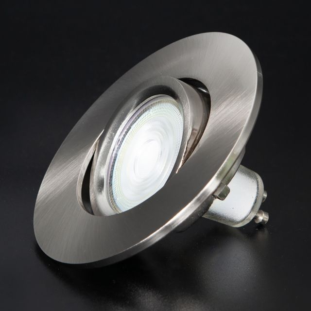 Firebreak Qr GU10 IP20 Tilt Satin Chrome Bezel